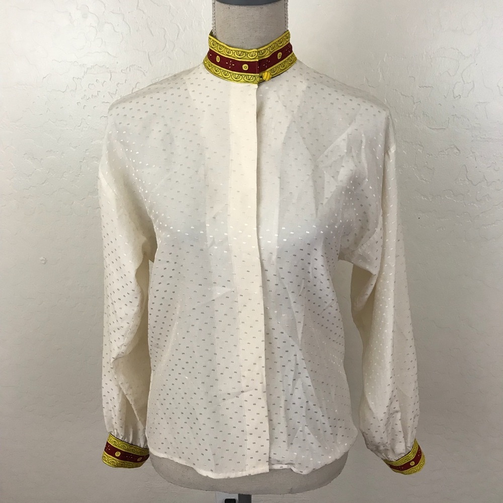 Vintage Jerri Sherman Blouse Silk Long Sleeve